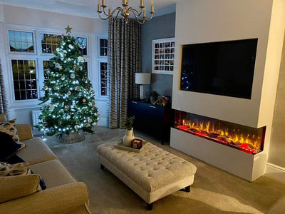 80 Inch HD 2024 Panoramic 3 Sided Glass WiFi Electric Fire HD+ 3D Effect
