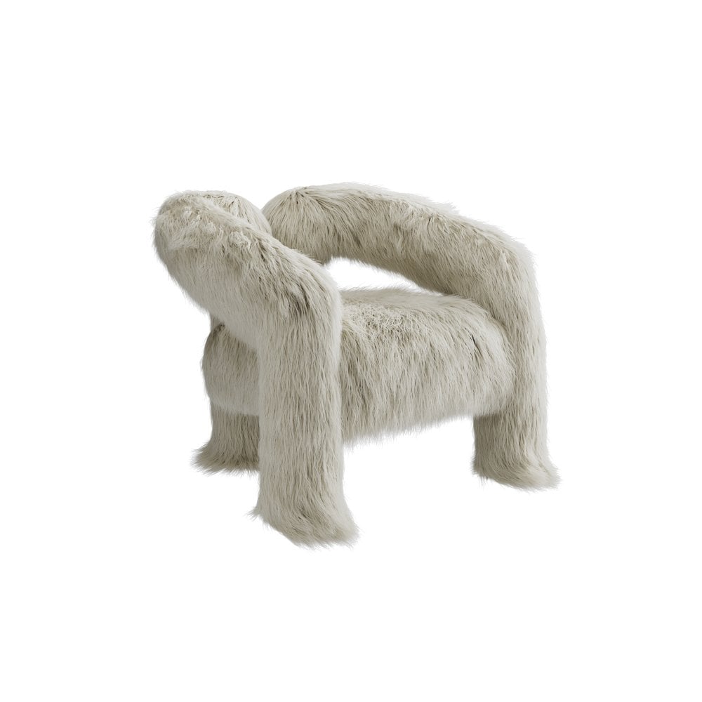 Manhattan Designs Freyja Ivory Faux Fur Chair