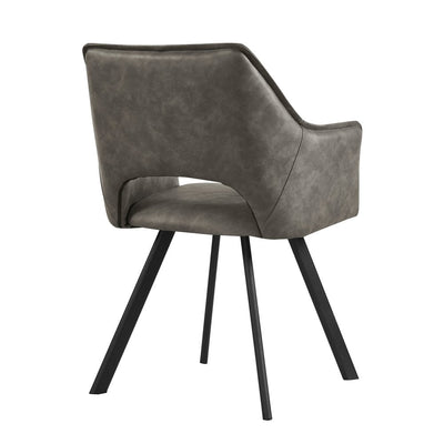 Nova Distressed Light Grey PU Leather Dining Chair