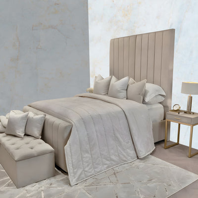 Camden Plush Velvet Luxury Panelled Bed