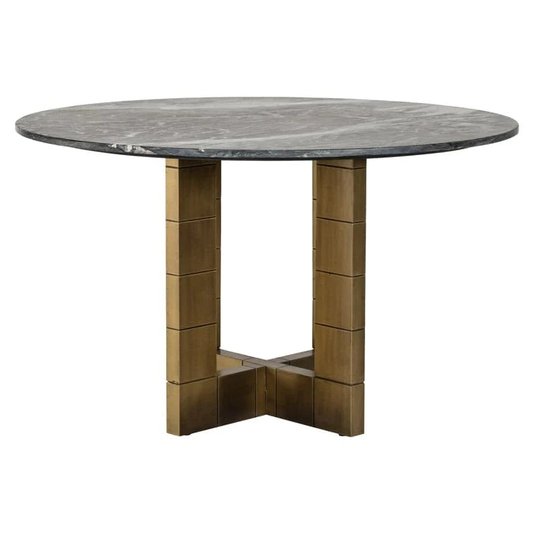 Richmond Interiors Collada Black/Gold Round Oval 130cm Dining Table