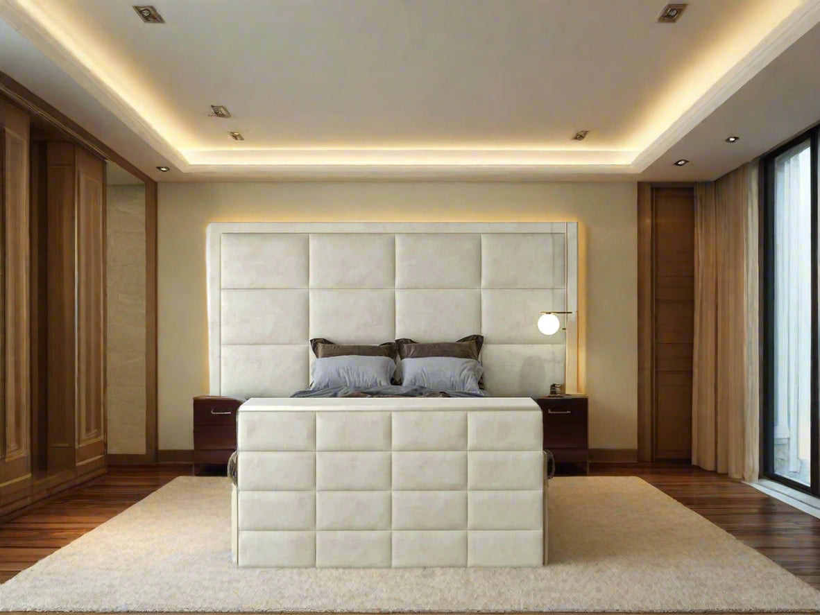 The Hilton Luxury Panel Velvet TV Bed