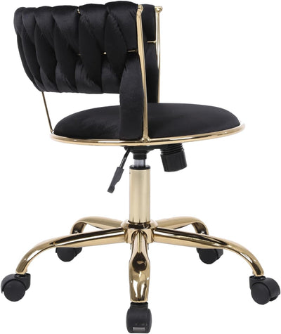 Camilla Luxury Black & Gold Velvet Salon Office Chair Gold Legs
