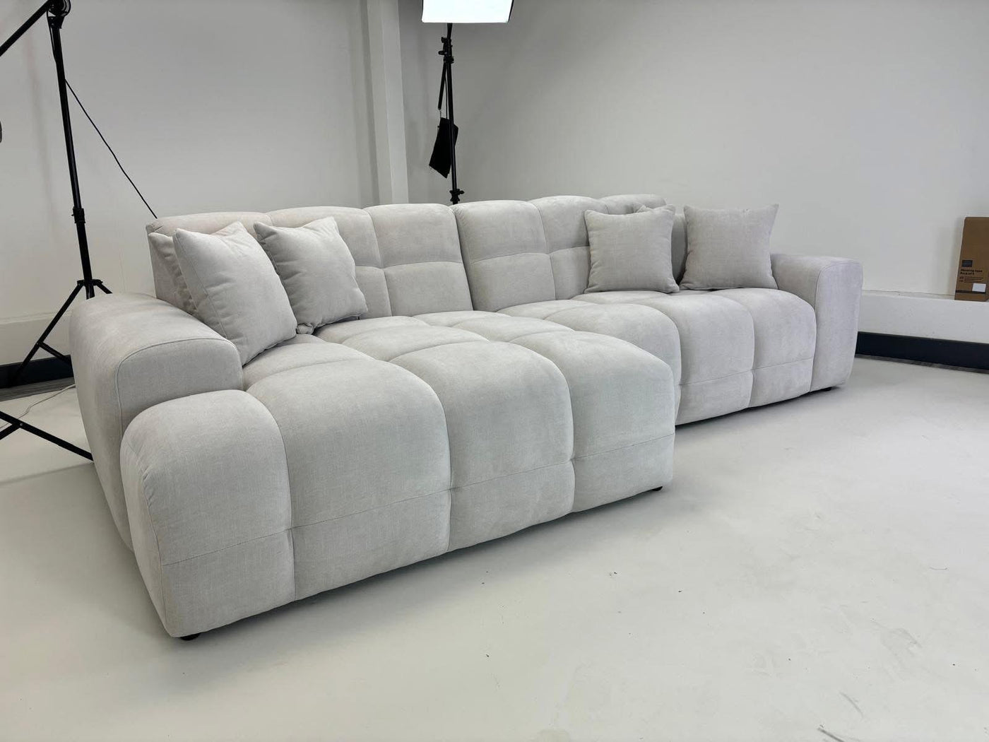 The Bubble Beige Boucle Fabric Left Hand Corner Cloud Sofa