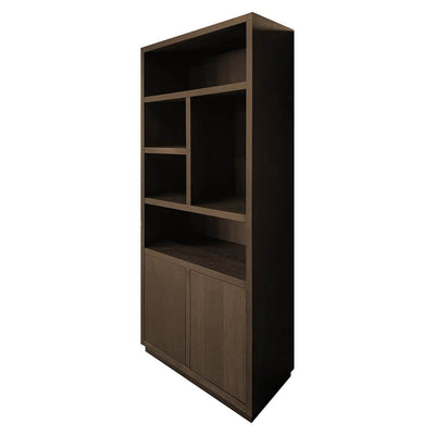 Richmond Interiors Oakura Walnut Brown Oak Wood Open Display Unit | 2 Doors