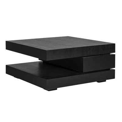 Richmond Interiors Oakura Black Oak Wood Coffee Table C Block