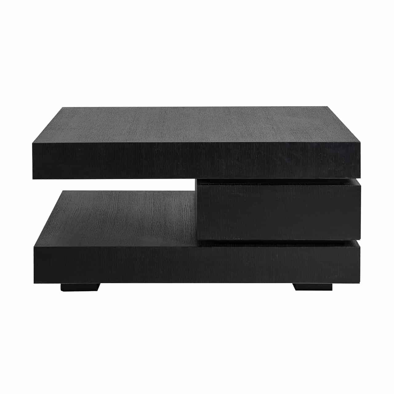 Richmond Interiors Oakura Black Oak Wood Coffee Table C Block