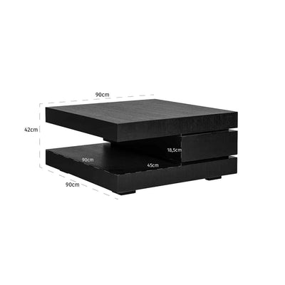 Richmond Interiors Oakura Black Oak Wood Coffee Table C Block