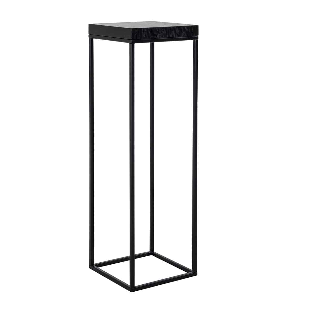 Richmond Interiors Oakura Black Oak Wood Column Side Table