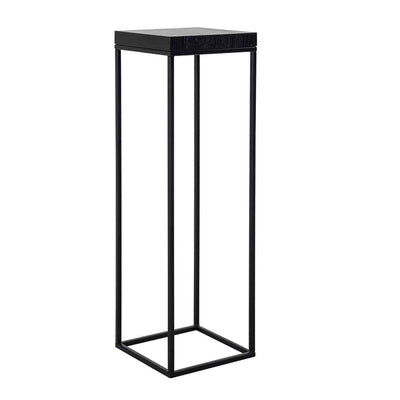 Richmond Interiors Oakura Black Oak Wood Column Side Table