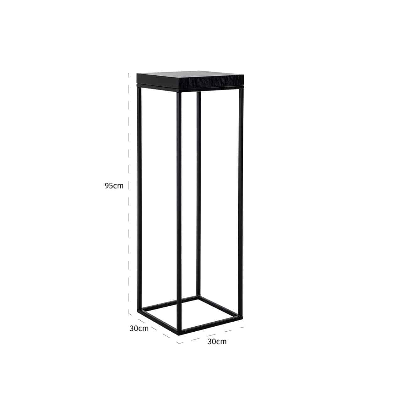 Richmond Interiors Oakura Black Oak Wood Column Side Table