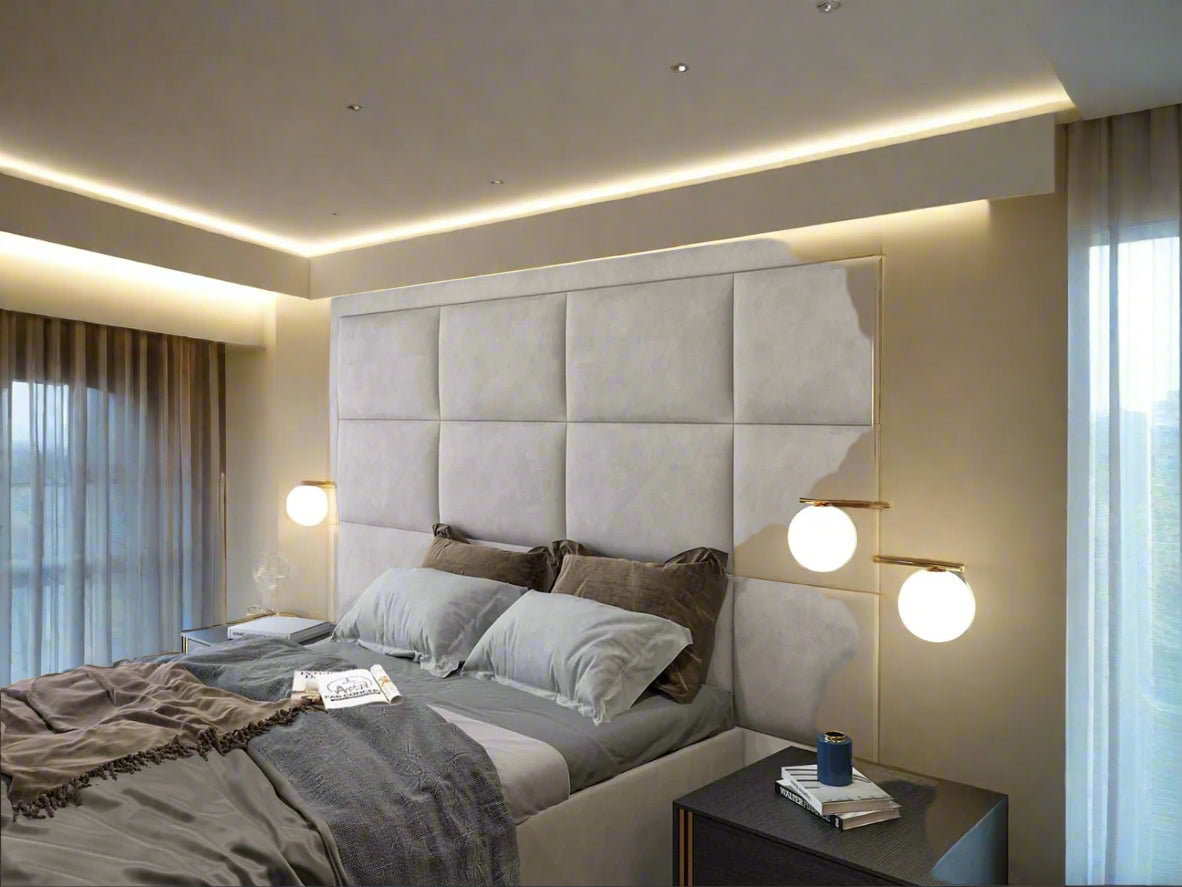 The Hilton Luxury Panel Velvet TV Bed