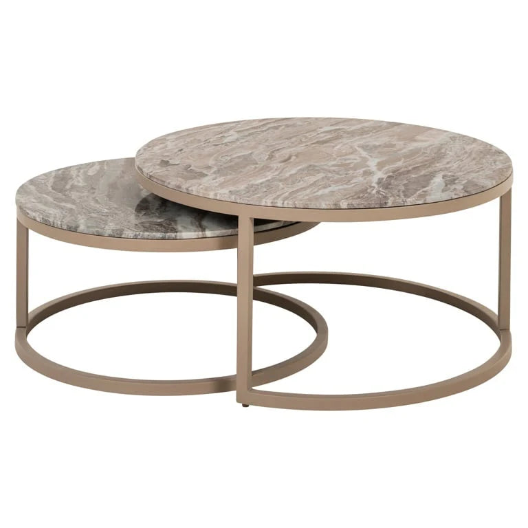 Richmond Interiors Coffee Table Fairfax Set of 2 (Stone)