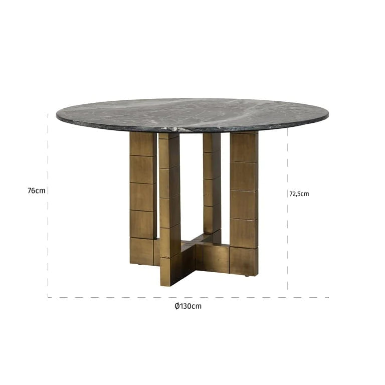 Richmond Interiors Collada Black/Gold Round Oval 130cm Dining Table