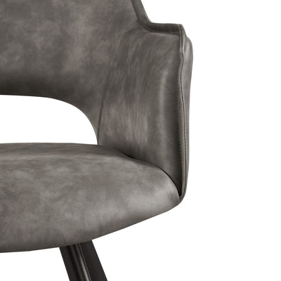 Nova Distressed Light Grey PU Leather Dining Chair