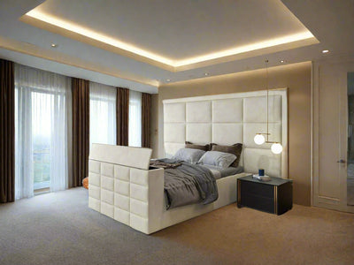 The Hilton Luxury Panel Velvet TV Bed
