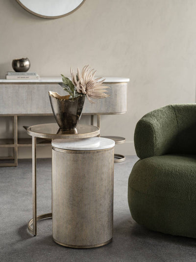 Libra Interiors Belvedere Gold Small Set of 2 Nesting Side Tables