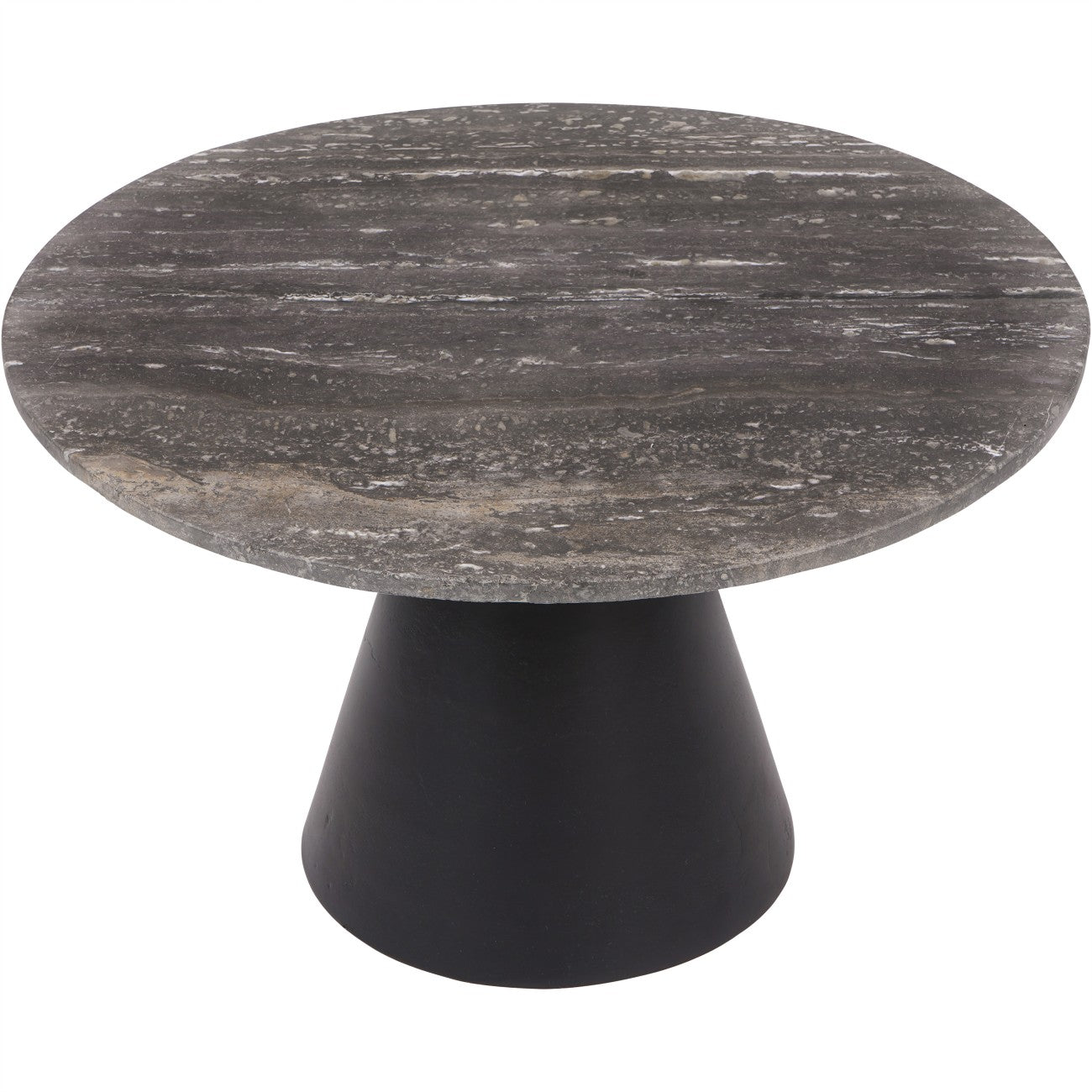 Libra Interiors Clifton II Coffee Table in Charcoal Black and Travertine – Small