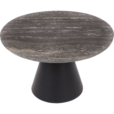 Libra Interiors Clifton II Coffee Table in Charcoal Black and Travertine – Small