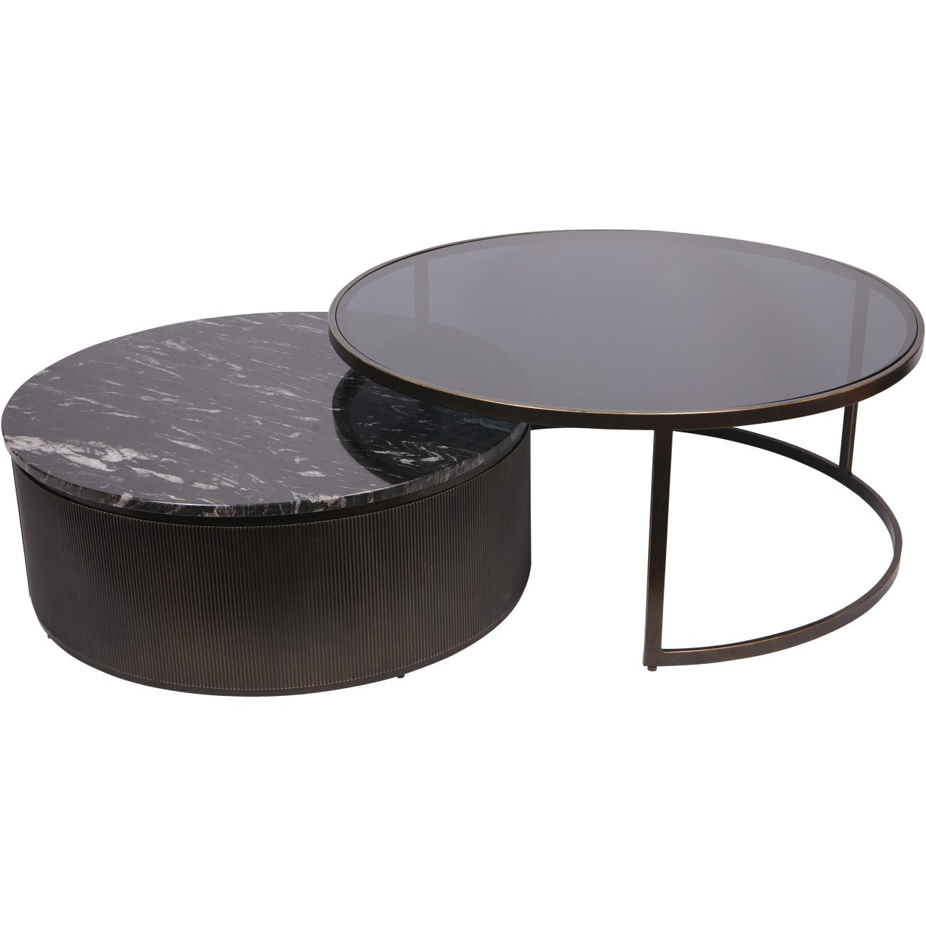 Libra Interiors Belvedere Black Set of 2 Nesting Coffee Tables