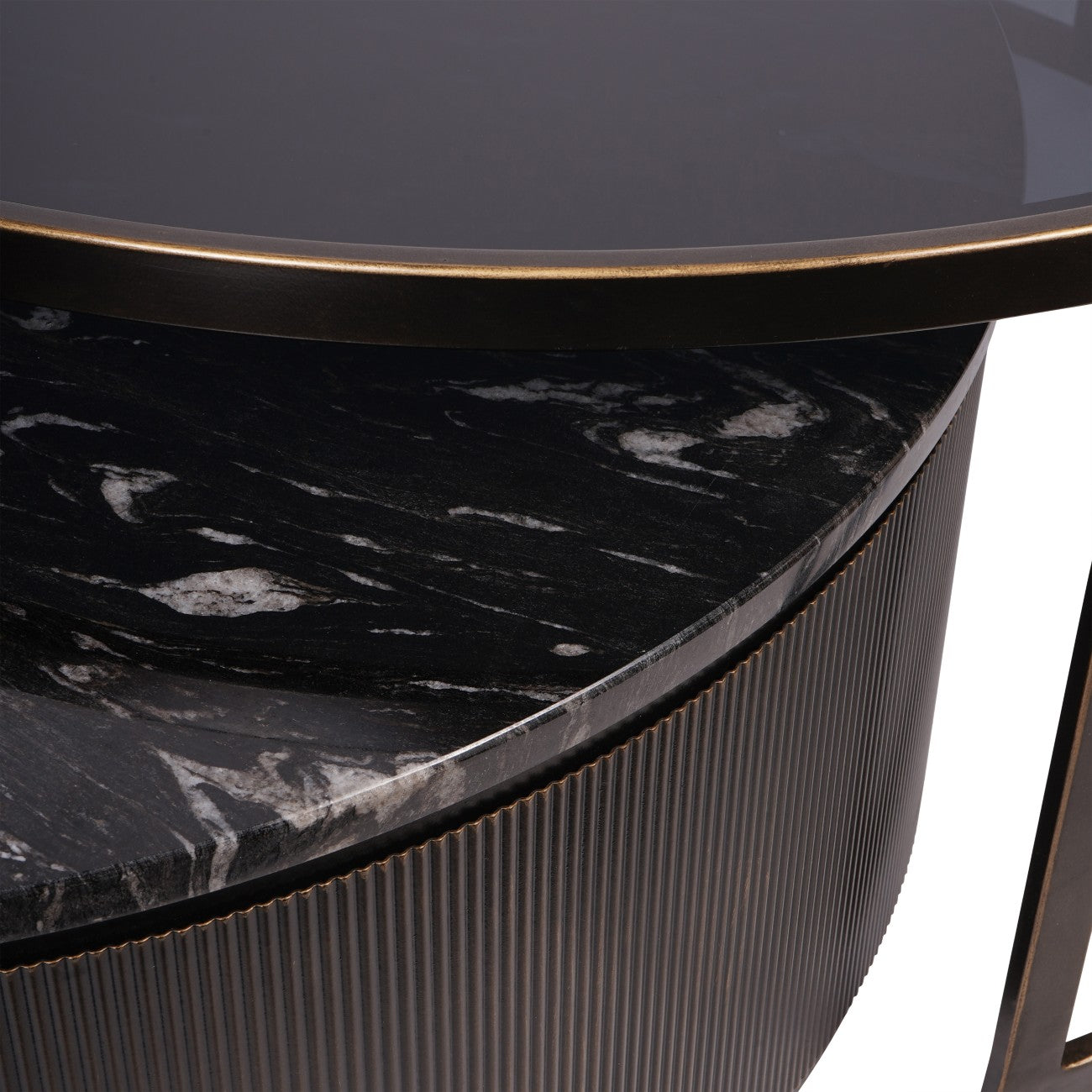 Libra Interiors Belvedere Black Set of 2 Nesting Coffee Tables