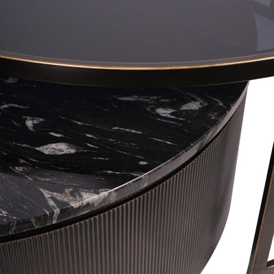 Libra Interiors Belvedere Black Set of 2 Nesting Coffee Tables