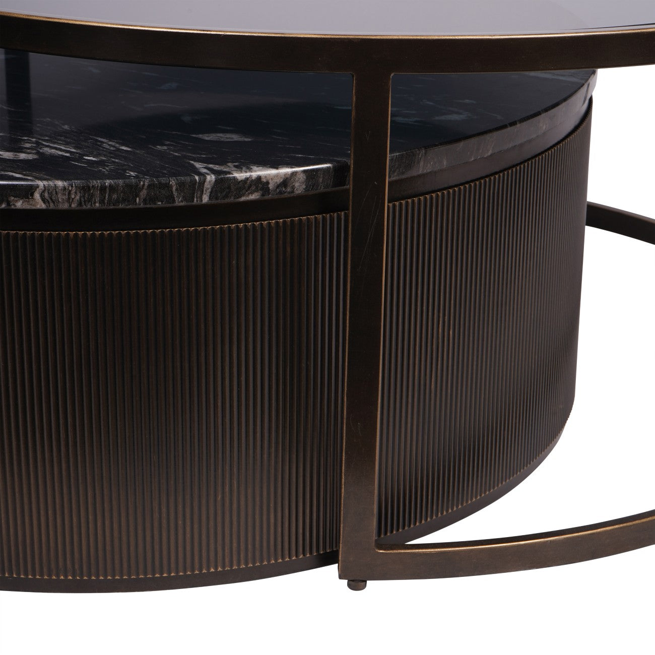 Libra Interiors Belvedere Black Set of 2 Nesting Coffee Tables