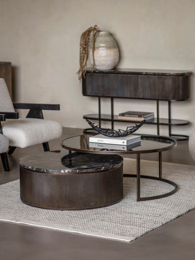 Libra Interiors Belvedere Black Set of 2 Nesting Coffee Tables