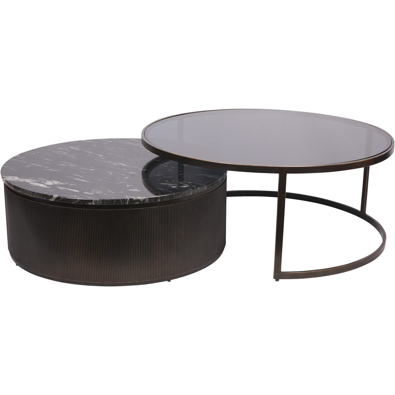 Libra Interiors Belvedere Black Set of 2 Nesting Coffee Tables