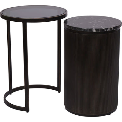 Libra Interiors Belvedere Black Small Set of 2 Nesting Side Tables