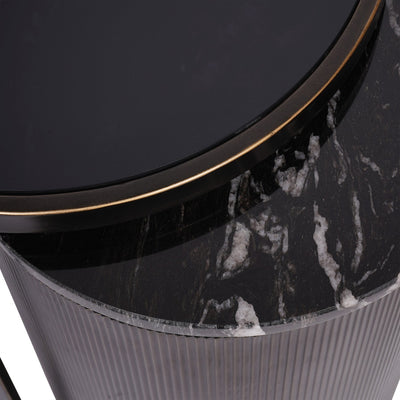 Libra Interiors Belvedere Black Small Set of 2 Nesting Side Tables