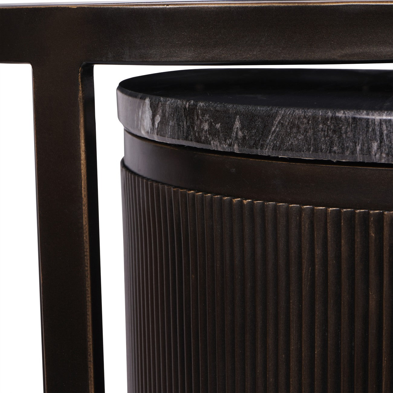 Libra Interiors Belvedere Black Small Set of 2 Nesting Side Tables