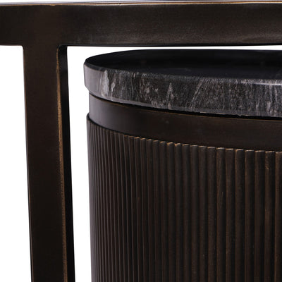 Libra Interiors Belvedere Black Small Set of 2 Nesting Side Tables
