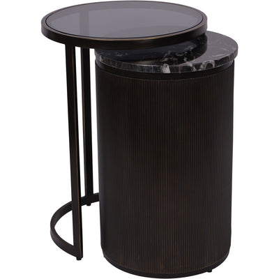 Libra Interiors Belvedere Black Small Set of 2 Nesting Side Tables
