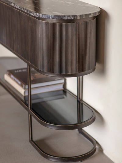 Libra Interiors Belvedere Black Console Table