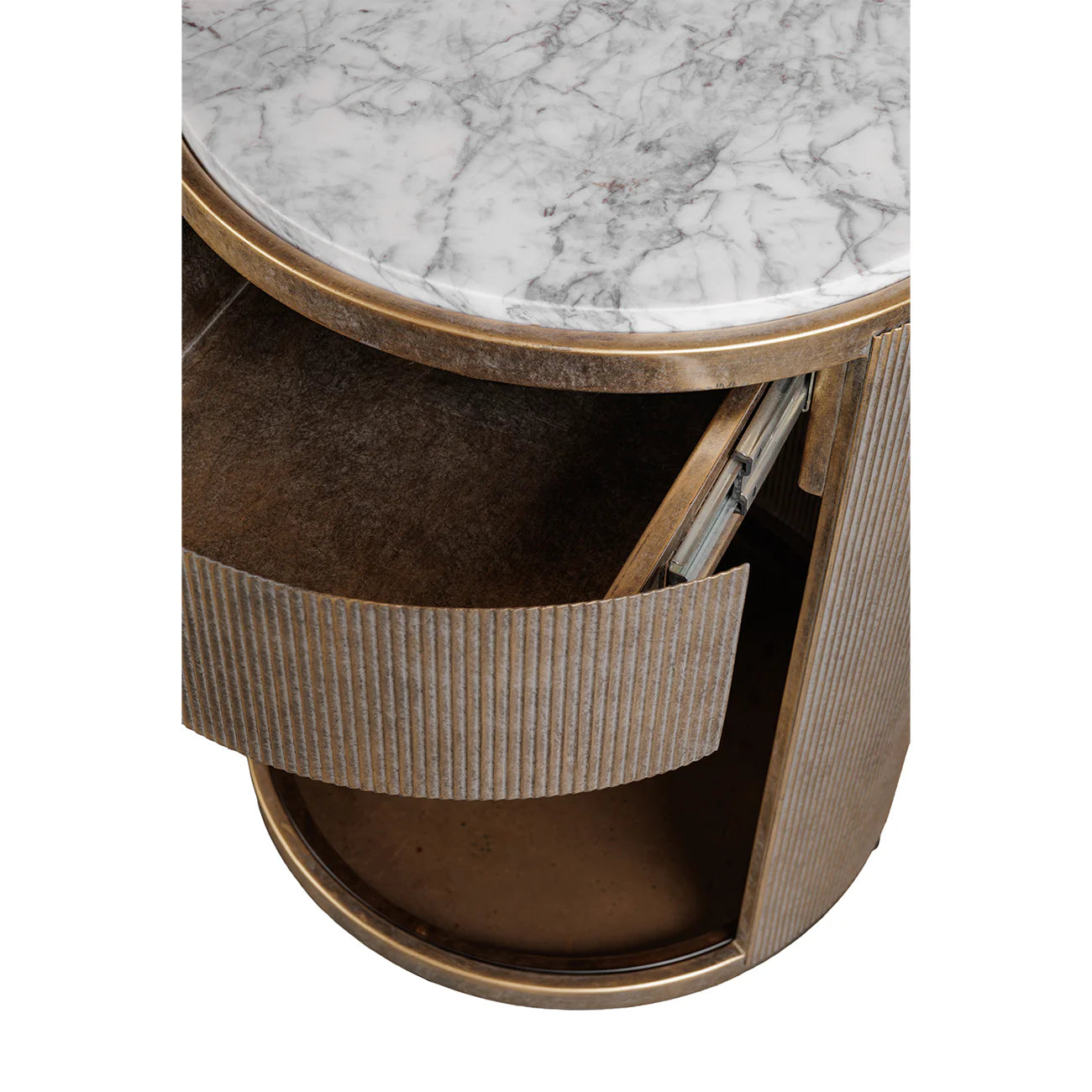 Libra Interiors Belvedere Bedside Table - Aged Gold