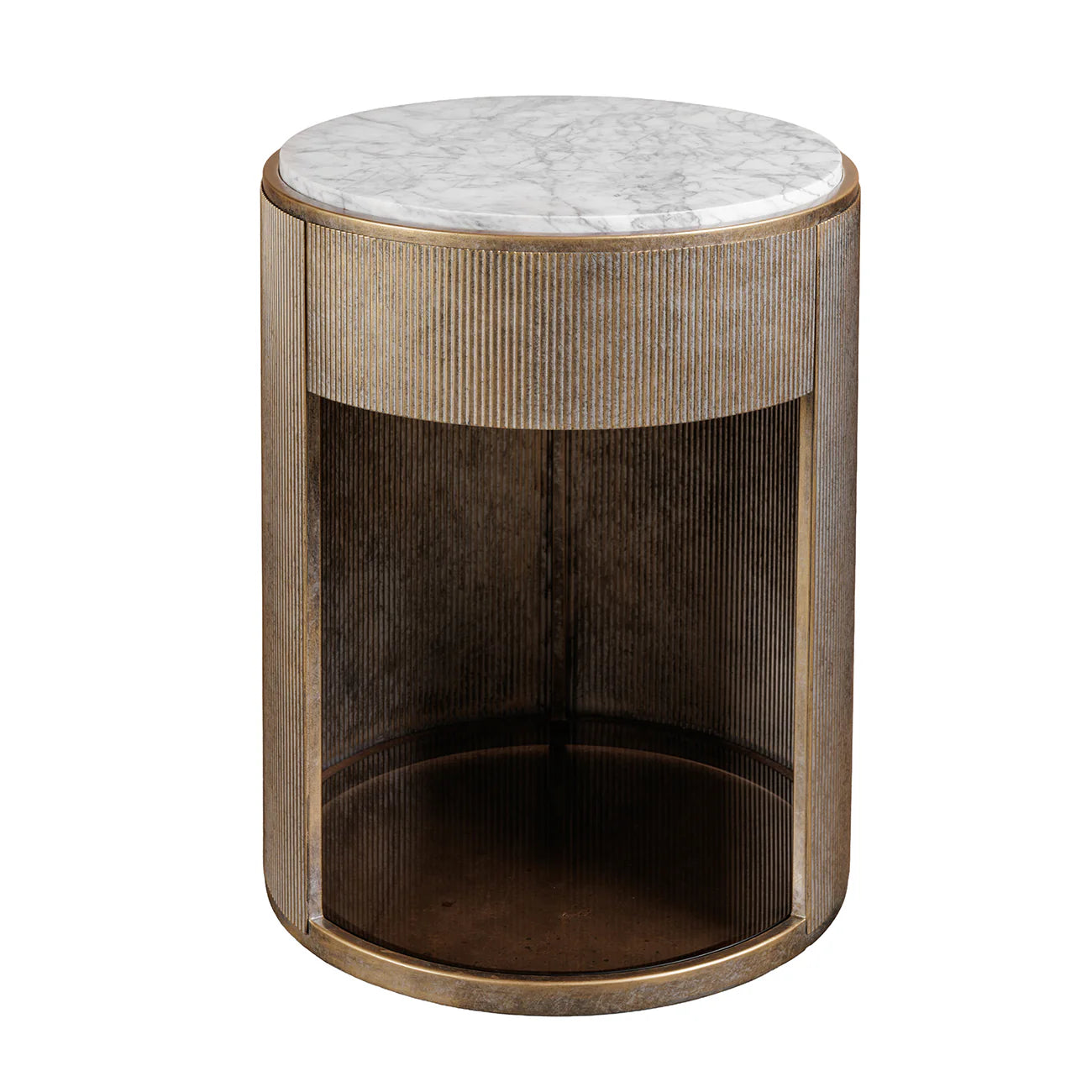Libra Interiors Belvedere Bedside Table - Aged Gold