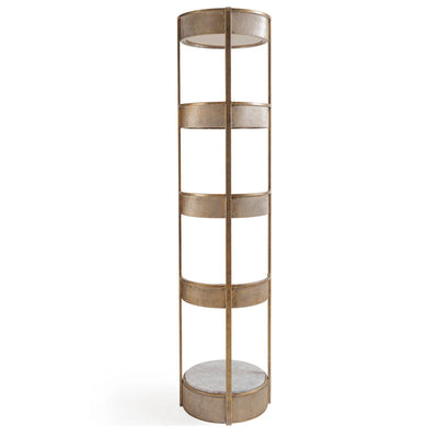 Libra Interiors Belvedere Round Shelving Unit - Aged Gold