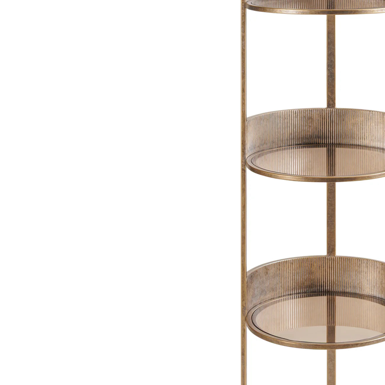 Libra Interiors Belvedere Round Shelving Unit - Aged Gold