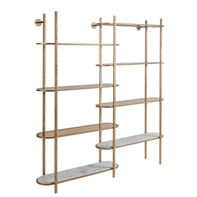 Libra Interiors Belvedere Large Shelving Unit - Aged Gold