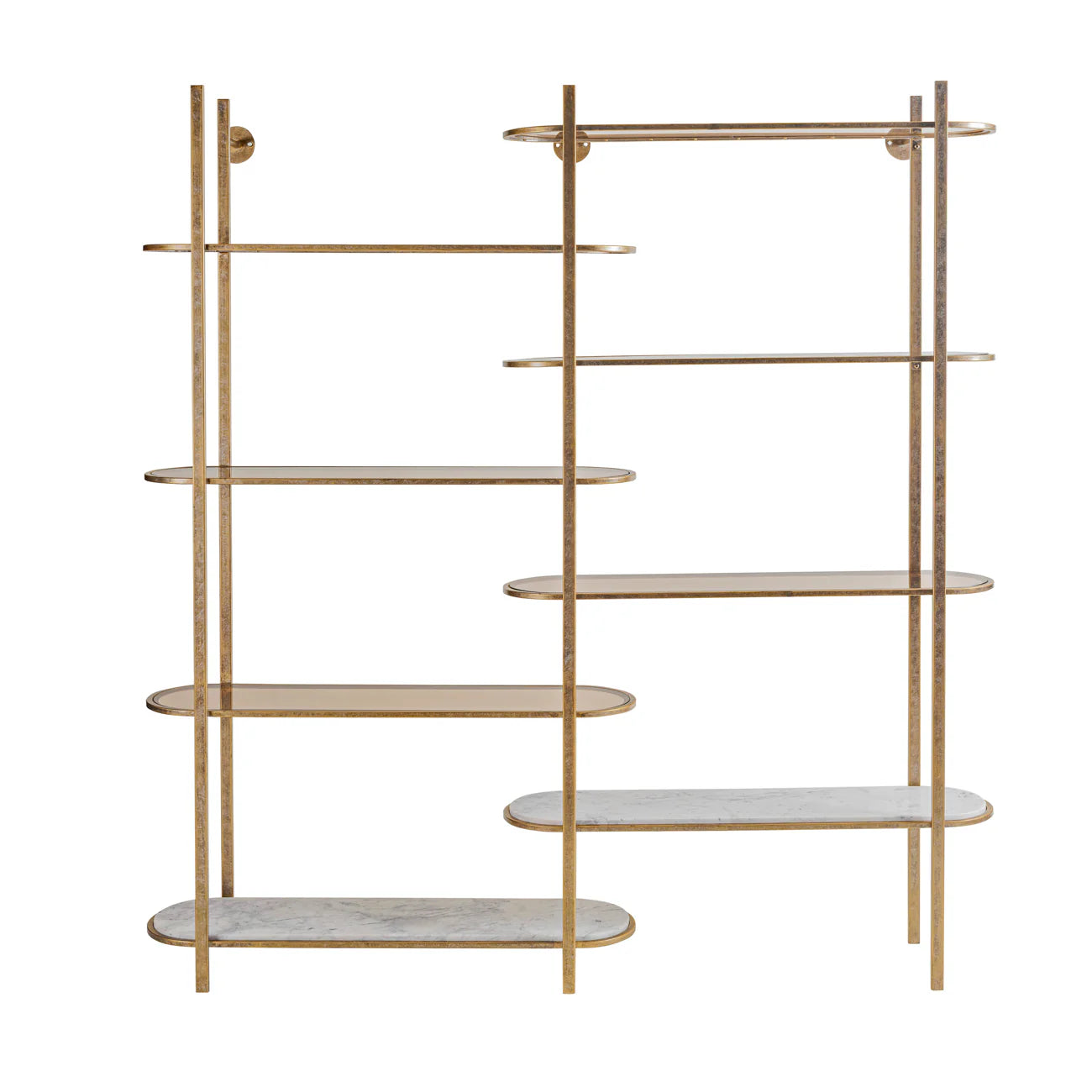 Libra Interiors Belvedere Large Shelving Unit - Aged Gold