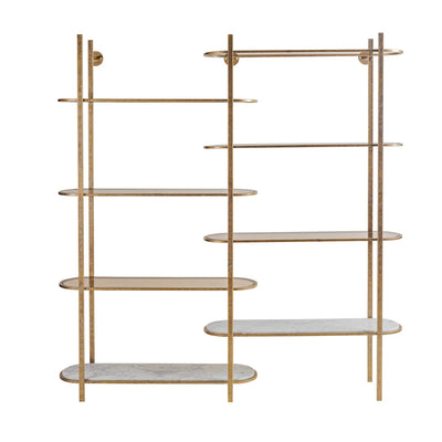 Libra Interiors Belvedere Large Shelving Unit - Aged Gold