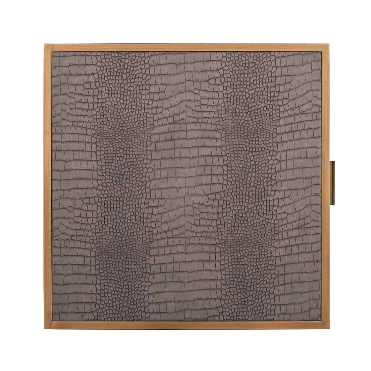 Richmond Interiors Classio Brushed Gold Snake Pattern Bedside Table | 3 Drawers