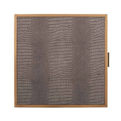 Richmond Interiors Classio Brushed Gold Snake Pattern Bedside Table | 3 Drawers