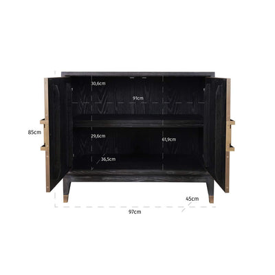 Richmond Interiors Bloomville Shagreen Faux Leather 2 Door Sideboard