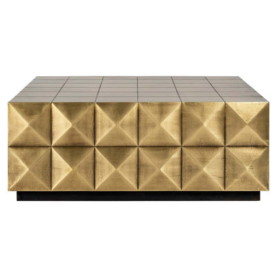 Richmond Interiors Collada Brushed Gold Geometric Pyramid Square Coffee Table