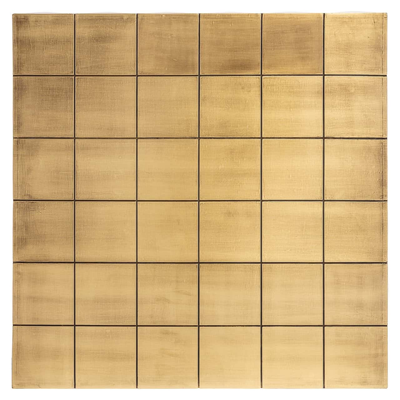 Richmond Interiors Collada Brushed Gold Geometric Pyramid Square Coffee Table