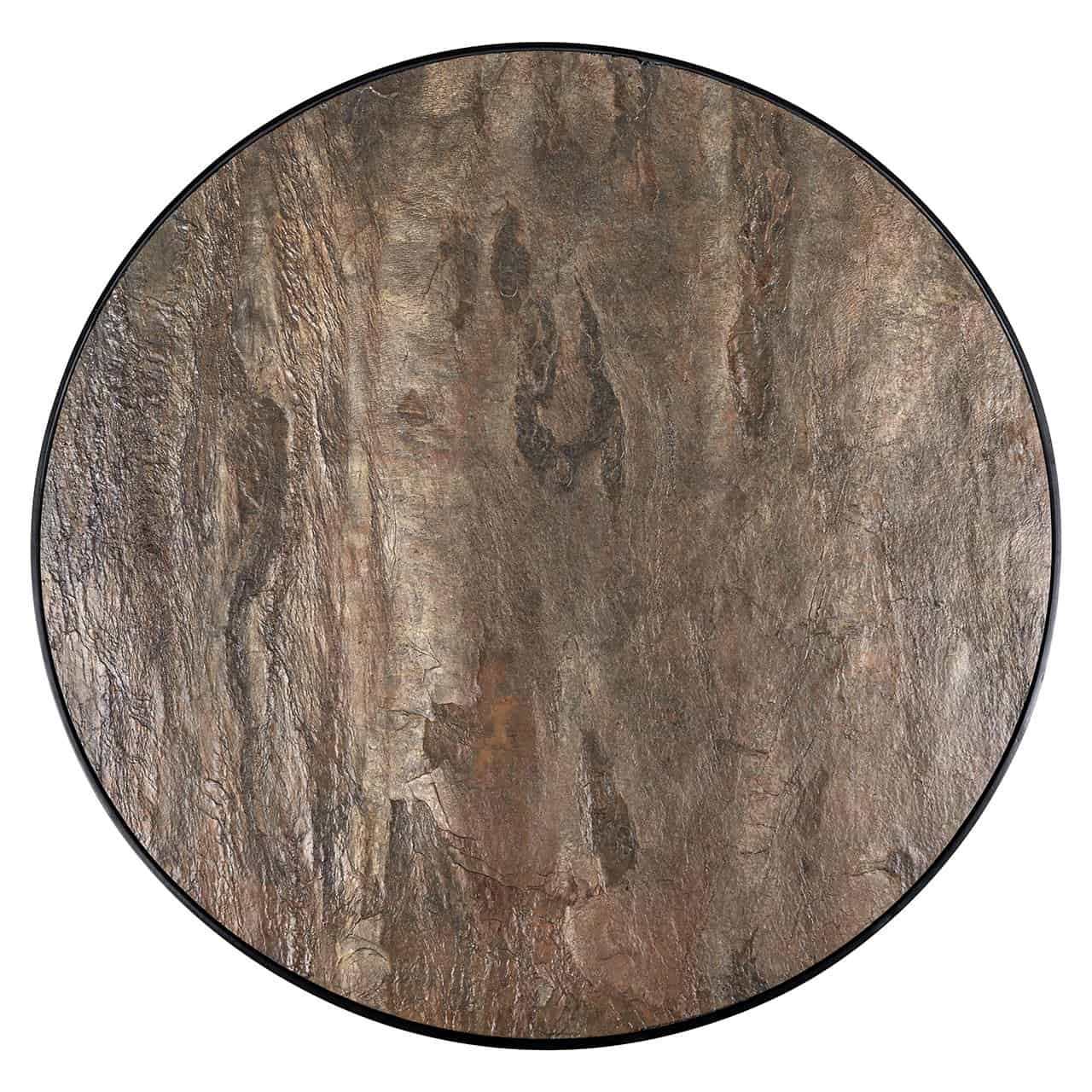 Richmond Interiors Russell Black & Natural Stone Round Dining Table | 120 Cm