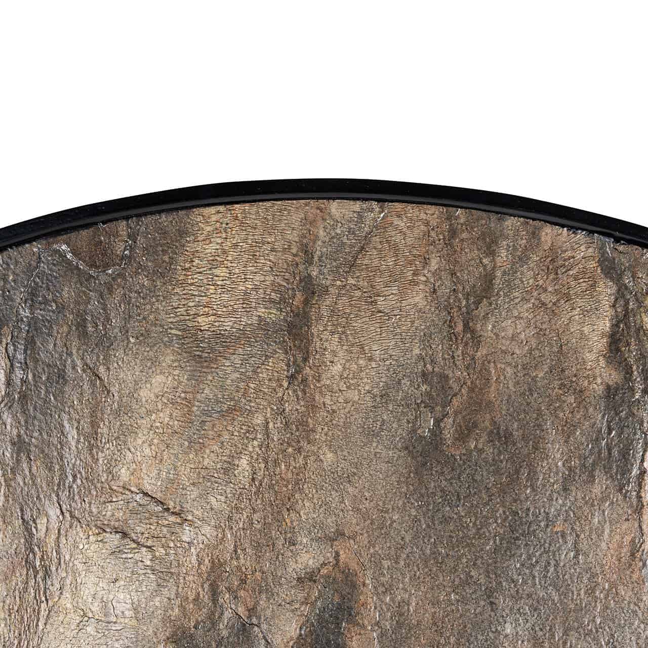 Richmond Interiors Russell Black & Natural Stone Round Dining Table | 120 Cm