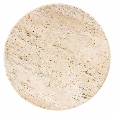 Richmond Interiors Avalon Bronze & Beige Travertine Round Side Table